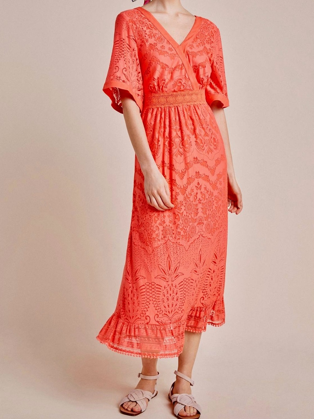 anthropologie x farm rio devore maxi dress size extra small